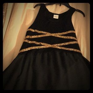 Black and gold dress